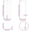 Pieds de table de bar forme de T 2 pcs anthracite acier