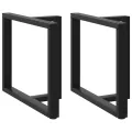 Pieds de table à manger forme de T 2 pcs noir 90x35x(72-73) cm