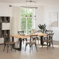 Pieds de table à manger forme de T 2 pcs noir 90x35x(72-73) cm