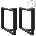Pieds de table à manger forme de T 2 pcs noir 90x35x(72-73) cm
