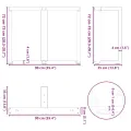 Pieds de table à manger forme de T 2 pcs 90x35x(72-73) cm acier