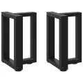 Pieds de table basse forme de T 2pcs noir 38x25x(42-43)cm acier