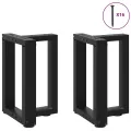 Pieds de table basse forme de T 2pcs noir 38x25x(42-43)cm acier