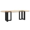 Pieds de table basse forme de T 2pcs noir 38x25x(42-43)cm acier