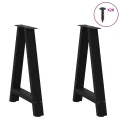 Pieds de table basse forme de A 2 pcs noir 60x(72-73) cm acier