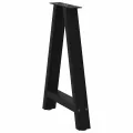Pieds de table basse forme de A 2 pcs noir 60x(72-73) cm acier
