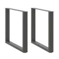 Pieds de table à manger forme de U 2 pcs 90x(72-73) cm acier