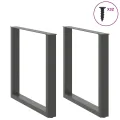 Pieds de table à manger forme de U 2 pcs 90x(72-73) cm acier