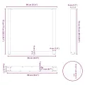 Pieds de table à manger forme de U 2 pcs 90x(72-73) cm acier