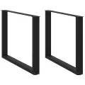 Pieds de table à manger forme de U 2 pcs noir 100x(72-73) cm