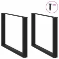 Pieds de table à manger forme de U 2 pcs noir 100x(72-73) cm