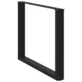 Pieds de table à manger forme de U 2 pcs noir 100x(72-73) cm