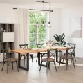 Pieds de table basse forme de U 3 pcs noir 80x(72-73) cm acier