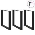 Pieds de table basse forme de U 3 pcs noir 80x(72-73) cm acier