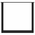 Pieds de table basse forme de U 3 pcs noir 80x(72-73) cm acier