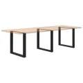 Pieds de table basse forme de U 3 pcs noir 80x(72-73) cm acier