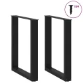 Pieds de table basse forme de U 2 pcs noir 60x(72-73) cm acier