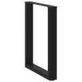 Pieds de table basse forme de U 2 pcs noir 60x(72-73) cm acier