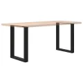 Pieds de table basse forme de U 2 pcs noir 60x(72-73) cm acier