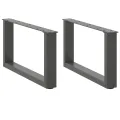 Pieds de table basse forme de U 2 pcs anthracite 60x(30-31) cm