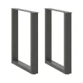 Pieds de table à manger forme de U 2 pcs 60x(72-73) cm acier