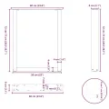 Pieds de table à manger forme de U 2 pcs 60x(72-73) cm acier