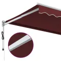 Auvent rétractable automatique bordeaux 350x250 cm