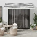 Auvent rétractable anthracite et blanc 3,5x2,5m tissu/aluminium