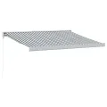 Auvent rétractable anthracite et blanc 3,5x2,5m tissu/aluminium