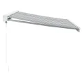 Auvent rétractable anthracite et blanc 3,5x2,5m tissu/aluminium