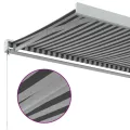 Auvent rétractable anthracite et blanc 3,5x2,5m tissu/aluminium