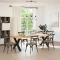 Pieds de table à manger forme de X 2 pcs noir 90x(72-73) cm