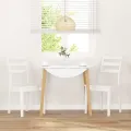 Chaises à manger 2 pcs blanc bois massif caoutchouc