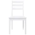 Chaises à manger 2 pcs blanc bois massif caoutchouc