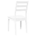 Chaises à manger 2 pcs blanc bois massif caoutchouc