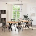 Pieds de table à manger forme de X 3 pcs noir 80x(72-73) cm