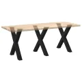 Pieds de table à manger forme de X 3 pcs noir 80x(72-73) cm