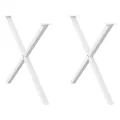 Pieds de table à manger forme de X 2 pcs blanc 90x(72-73) cm