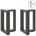 Pieds de table basse forme de T 2pcs anthracite 38x25x(42-43)cm