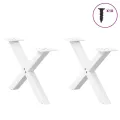 Pieds de table basse forme de X 2 pcs blanc 60x(30-31) cm acier