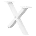 Pieds de table basse forme de X 2 pcs blanc 60x(30-31) cm acier