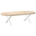 Pieds de table basse forme de X 2 pcs blanc 60x(30-31) cm acier