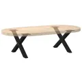 Pieds de table basse forme de X 2 pcs noir 50x(30-31) cm acier