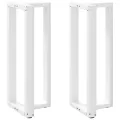 Pieds de table de bar forme de T 2 pcs blanc 40x35x(100-101) cm
