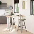 Pieds de table de bar forme de T 2 pcs blanc 40x35x(100-101) cm