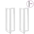Pieds de table de bar forme de T 2 pcs blanc 40x35x(100-101) cm