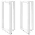 Pieds de table de bar forme de T 2 pcs blanc 60x35x(100-101) cm