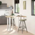 Pieds de table de bar forme de T 2 pcs blanc 60x35x(100-101) cm