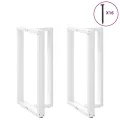 Pieds de table de bar forme de T 2 pcs blanc 60x35x(100-101) cm
