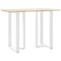 Pieds de table de bar forme de T 2 pcs blanc 60x35x(100-101) cm